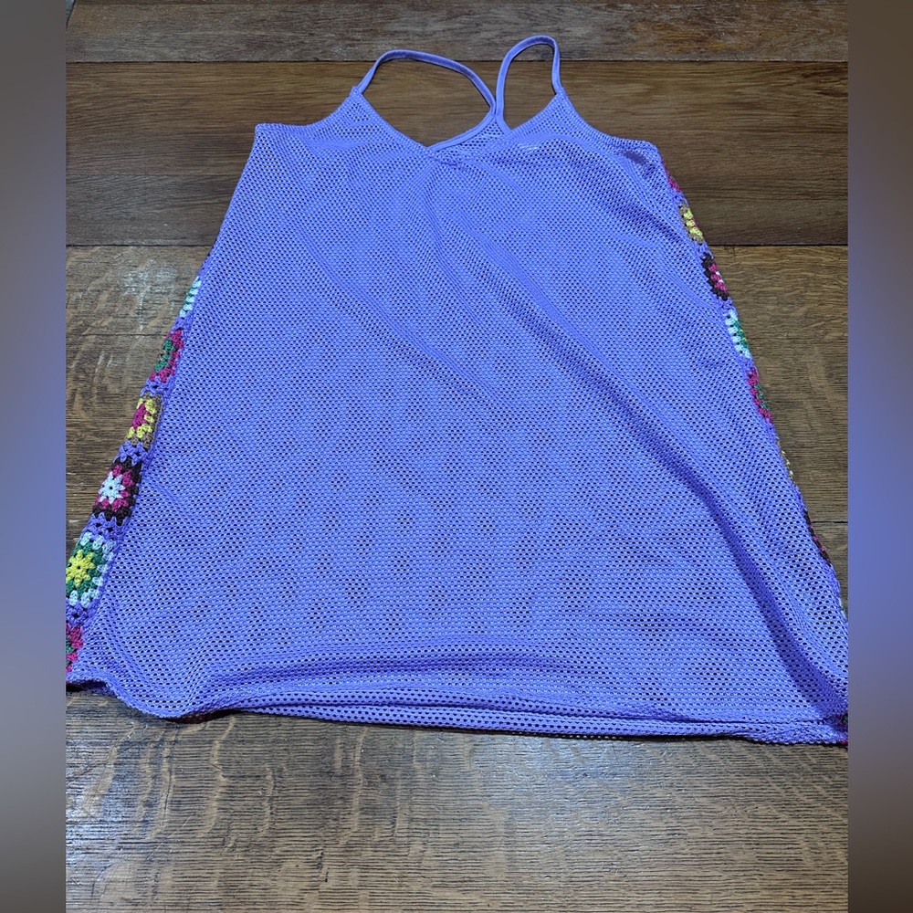 No Boundaries sz XL mesh tank flowers‎ purple